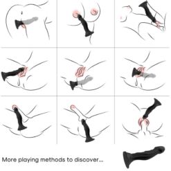 Alternative view of ARMONY - DILDO VIBRADOR & PLUG ANAL CONTROL REMOTO NEGRO