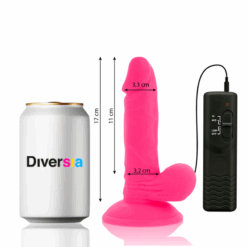 Alternative view of DIVERSIA - DILDO REALÍSTICO FLEXIBLE CON VIBRACIÓN ROSA 17 CM -O- 3.3 CM
