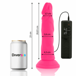 Alternative view of DIVERSIA - DILDO REALÍSTICO FLEXIBLE CON VIBRACIÓN ROSA 23 CM -O- 4.3 CM