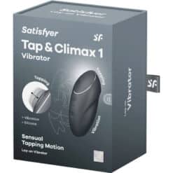 SATISFYER - TAP & CLIMAX 1 VIBRADOR LAY-ON NEGRO - piKanteo | Despierta tu lado más piKante