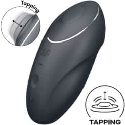 SATISFYER - TAP & CLIMAX 1 VIBRADOR LAY-ON NEGRO - piKanteo | Despierta tu lado más piKante