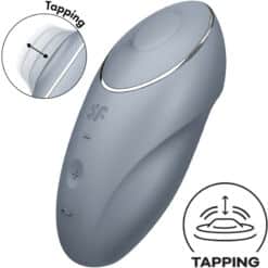 SATISFYER - TAP & CLIMAX 1 VIBRADOR LAY-ON GRIS - piKanteo | Despierta tu lado más piKante