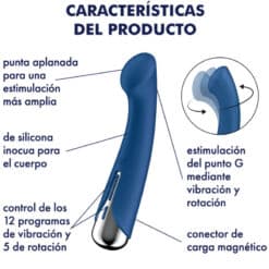 SATISFYER - SPINNING G-SPORT 1 VIBRADOR ROTADOR AZUL - piKanteo | Despierta tu lado más piKante