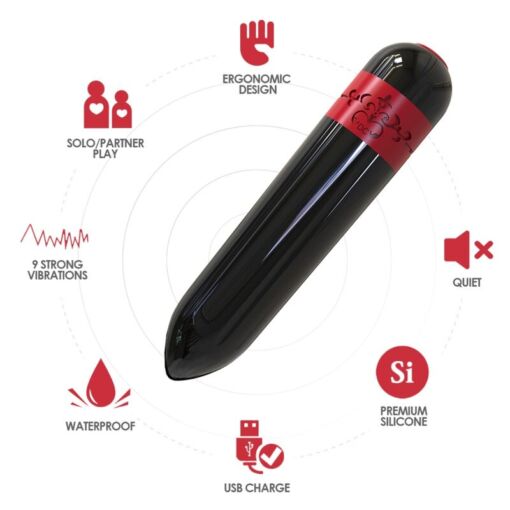 ARMONY - ROCKET BALA VIBRADORA CONTROL REMOTO NEGRO - Imagen 3
