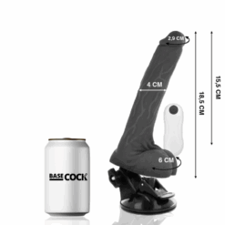 Alternative view of BASECOCK - VIBRADOR REALÍSTICO ARTICULABLE CONTROL REMOTO NEGRO 18.5 CM -O- 4 CM