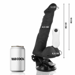 Alternative view of BASECOCK - VIBRADOR REALÍSTICO ARTICULABLE CONTROL REMOTO NEGRO 20 CM -O- 4.5 CM