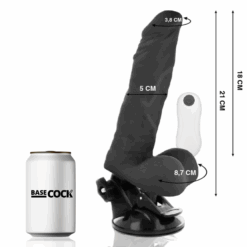 Alternative view of BASECOCK - VIBRADOR REALÍSTICO ARTICULABLE CONTROL REMOTO NEGRO 21 CM -O- 5 CM