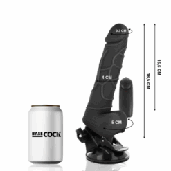Alternative view of BASECOCK - VIBRADOR REALÍSTICO CONTROL REMOTO NEGRO 18.5 CM -O- 4CM