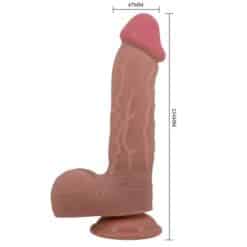 PRETTY LOVE - SLIDING SKIN SERIES DILDO REALÍSTICO CON VENTOSA PIEL DESLIZANTE MULATO 23.4 CM - piKanteo | Despierta tu lado más piKante