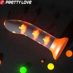 PRETTY LOVE - MAGICAL NIGHTFALL DILDO SIN VIBRACIÓN LUMINOSO NARANJA - piKanteo | Despierta tu lado más piKante