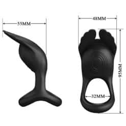 PRETTY LOVE - SILAS ANILLO VIBRADOR 7 VIBRACIONES SILICONA NEGRO - piKanteo | Despierta tu lado más piKante