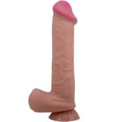 PRETTY LOVE - SLIDING SKIN SERIES DILDO REALÍSTICO CON VENTOSA PIEL DESLIZANTE MORENO 26 CM - piKanteo | Despierta tu lado más piKante