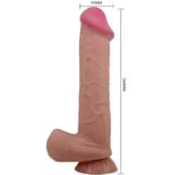 PRETTY LOVE - SLIDING SKIN SERIES DILDO REALÍSTICO CON VENTOSA PIEL DESLIZANTE MORENO 26 CM - piKanteo | Despierta tu lado más piKante