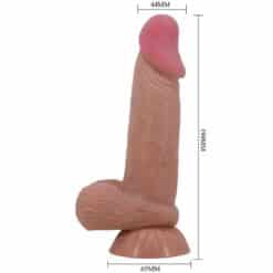 PRETTY LOVE - SLIDING SKIN SERIES DILDO REALÍSTICO CON VENTOSA PIEL DESLIZANTE MORENO 19.4 CM - piKanteo | Despierta tu lado más piKante