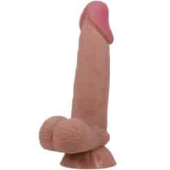 PRETTY LOVE - SLIDING SKIN SERIES DILDO REALÍSTICO CON VENTOSA PIEL DESLIZANTE MORENO 19.4 CM - piKanteo | Despierta tu lado más piKante