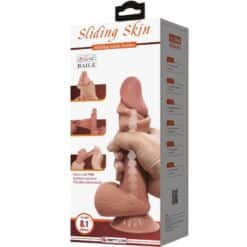 PRETTY LOVE - SLIDING SKIN SERIES DILDO REALÍSTICO CON VENTOSA PIEL DESLIZANTE MORENO 19.4 CM - piKanteo | Despierta tu lado más piKante
