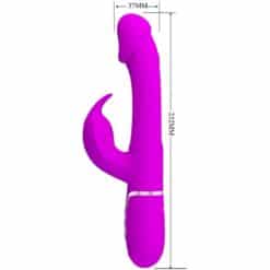 PRETTY LOVE - KAMPAS VIBRADOR RABBIT 3 EN 1 MULTIFUNCIÓN CON LENGUA FUCSIA - piKanteo | Despierta tu lado más piKante