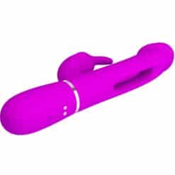 PRETTY LOVE - KAMPAS VIBRADOR RABBIT 3 EN 1 MULTIFUNCIÓN CON LENGUA FUCSIA - piKanteo | Despierta tu lado más piKante