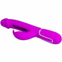 PRETTY LOVE - KAMPAS VIBRADOR RABBIT 3 EN 1 MULTIFUNCIÓN CON LENGUA FUCSIA - piKanteo | Despierta tu lado más piKante