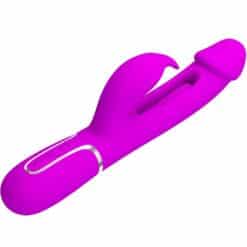 PRETTY LOVE - KAMPAS VIBRADOR RABBIT 3 EN 1 MULTIFUNCIÓN CON LENGUA FUCSIA - piKanteo | Despierta tu lado más piKante