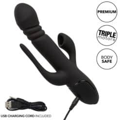 CALEXOTICS - VIBRADOR TRIPLE EUPHORIA NEGRO - piKanteo | Despierta tu lado más piKante