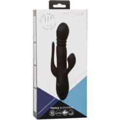 CALEXOTICS - VIBRADOR TRIPLE EUPHORIA NEGRO - piKanteo | Despierta tu lado más piKante