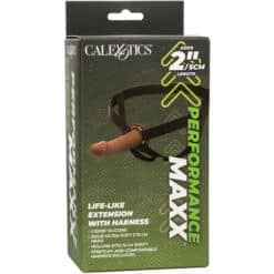 CALEXOTICS - PERFORMANCE MAXX EXTENSIÓN REALISTA CON ARNÉS PIEL MORENO - piKanteo | Despierta tu lado más piKante