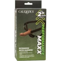 CALEXOTICS - PERFORMANCE MAXX EXTENSIÓN CON ARNÉS PIEL MORENO - piKanteo | Despierta tu lado más piKante