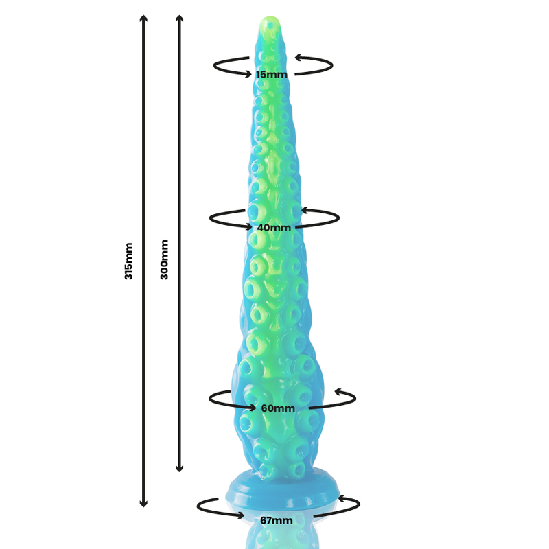 Alternative view of EPIC - SCYLLA DILDO TENTÁCULO FINO FLUORESCENTE TAMAÑO GRANDE
