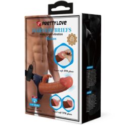 PRETTY LOVE - MARION HARNESS BRIEFS UNIVERSAL CON DILDO VIBRACIÓN 19 CM MULATO - piKanteo | Despierta tu lado más piKante