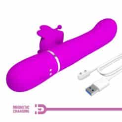 PRETTY LOVE - VIBRADOR RABBIT MULTIFUNCIÓN 4 EN 1 MARIPOSA FUCSIA - piKanteo | Despierta tu lado más piKante