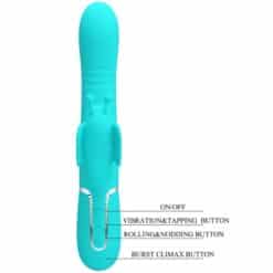 PRETTY LOVE - VIBRADOR RABBIT MULTIFUNCIÓN 4 EN 1 MARIPOSA VERDE AGUA - piKanteo | Despierta tu lado más piKante