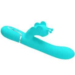 PRETTY LOVE - VIBRADOR RABBIT MULTIFUNCIÓN 4 EN 1 MARIPOSA VERDE AGUA - piKanteo | Despierta tu lado más piKante