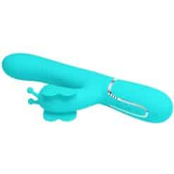 PRETTY LOVE - VIBRADOR RABBIT MULTIFUNCIÓN 4 EN 1 MARIPOSA VERDE AGUA - piKanteo | Despierta tu lado más piKante