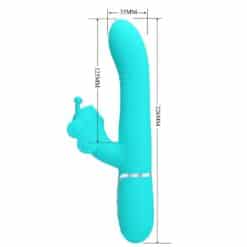 PRETTY LOVE - VIBRADOR RABBIT MULTIFUNCIÓN 4 EN 1 MARIPOSA VERDE AGUA - piKanteo | Despierta tu lado más piKante