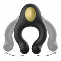 Alternative view of ARMONY - ANILLO VIBRADOR SILICONA 3 MOTORES RECARGABLE NEGRO - DORADO