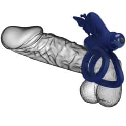 PRETTY LOVE - JAMELE DOBLE ANILLO CON VIBRACIÓN & ESTIMULADOR MARIPOSA AZUL - piKanteo | Despierta tu lado más piKante