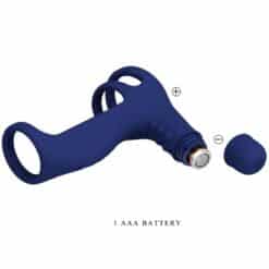 PRETTY LOVE - ELISH ANILLO VIBRADOR CON EXTENSIÓN AZUL - piKanteo | Despierta tu lado más piKante