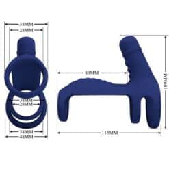 PRETTY LOVE - ELISH ANILLO VIBRADOR CON EXTENSIÓN AZUL - piKanteo | Despierta tu lado más piKante