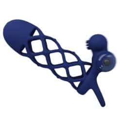 Alternative view of PRETTY LOVE - GIANN ANILLO VIBRADOR CON FUNDA DE SILICONA AZUL