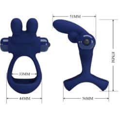 PRETTY LOVE - FRANCISCO DOBLE ANILLO VIBRADOR RABBIT AZUL - piKanteo | Despierta tu lado más piKante