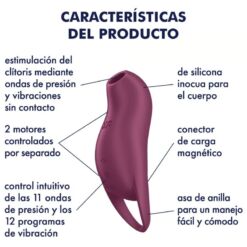 SATISFYER - POCKET PRO 1 ESTIMULADOR CLÍTORIS GRANATE - piKanteo | Despierta tu lado más piKante