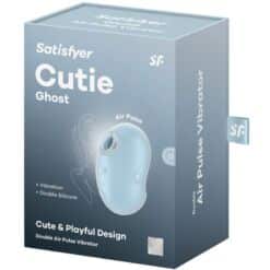 SATISFYER - CUTIE GHOST VIBRADOR LAY-ON AZUL CLARO - piKanteo | Despierta tu lado más piKante