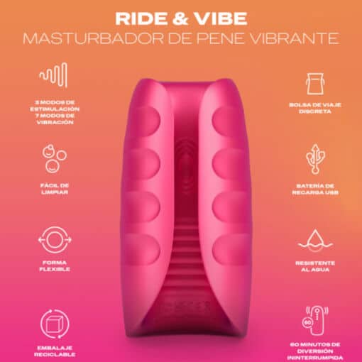 DUREX - TOY MASTURBADOR VIBRADOR RIDE & VIBE - Imagen 2