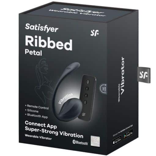 SATISFYER - RIBBED PETAL ESTIMULADOR PUNTO G CONTROL REMOTO NEGRO APP GRATUITA - Imagen 7