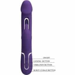PRETTY LOVE - KAMPAS VIBRADOR RABBIT 3 EN 1 MULTIFUNCIÓN CON LENGUA VIOLETA - piKanteo | Despierta tu lado más piKante