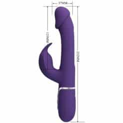PRETTY LOVE - KAMPAS VIBRADOR RABBIT 3 EN 1 MULTIFUNCIÓN CON LENGUA VIOLETA - piKanteo | Despierta tu lado más piKante