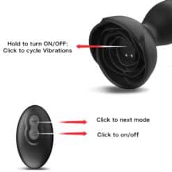 Alternative view of ARMONY - EXTREME A BLOOM ROSA VIBRADOR & PLUG ANAL CONTROL REMOTO NEGRO