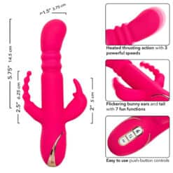 CALEXOTICS - JACK FANTASY TRIPLE VIBRADOR CALENTABLE RABBIT ROSA - piKanteo | Despierta tu lado más piKante