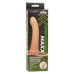 CALEXOTICS - MAXX DOBLE PENETRADOR ACANALADO 10 VIBRACIONES NATURAL - piKanteo | Despierta tu lado más piKante